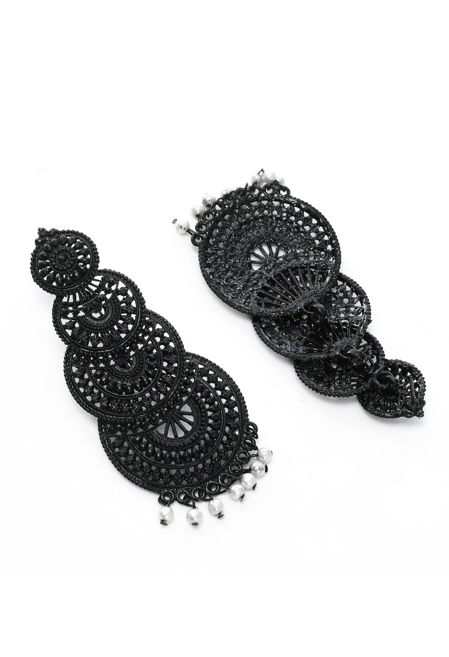 Mominos Fashion Johar Kamal Women's Latest Design Black Color Earrings