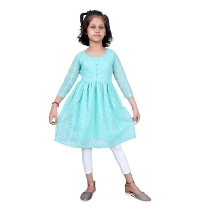 Akarshan viscose Lukhnowi Chikankari Anarkali kurta with Leggings - Green