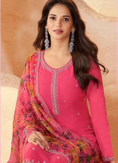 Vegaa Fashion pink Soft Chiffon Salwar Suit