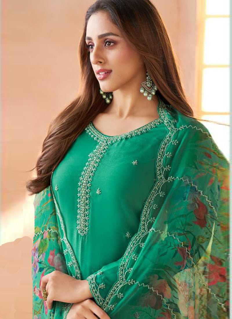Vegaa Fashion Dark-Green Soft Chiffon Salwar Suit