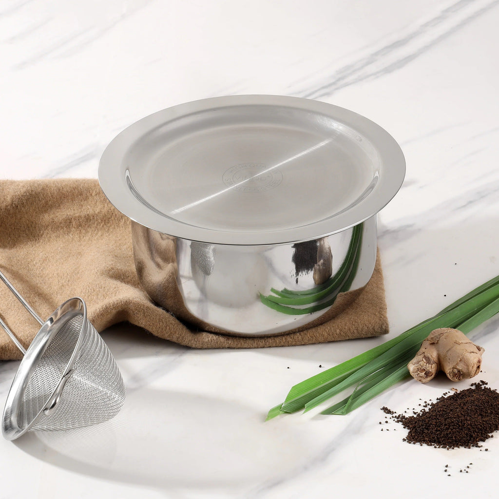 Vinod Platinum Triply Stainless Steel Tope with Lid