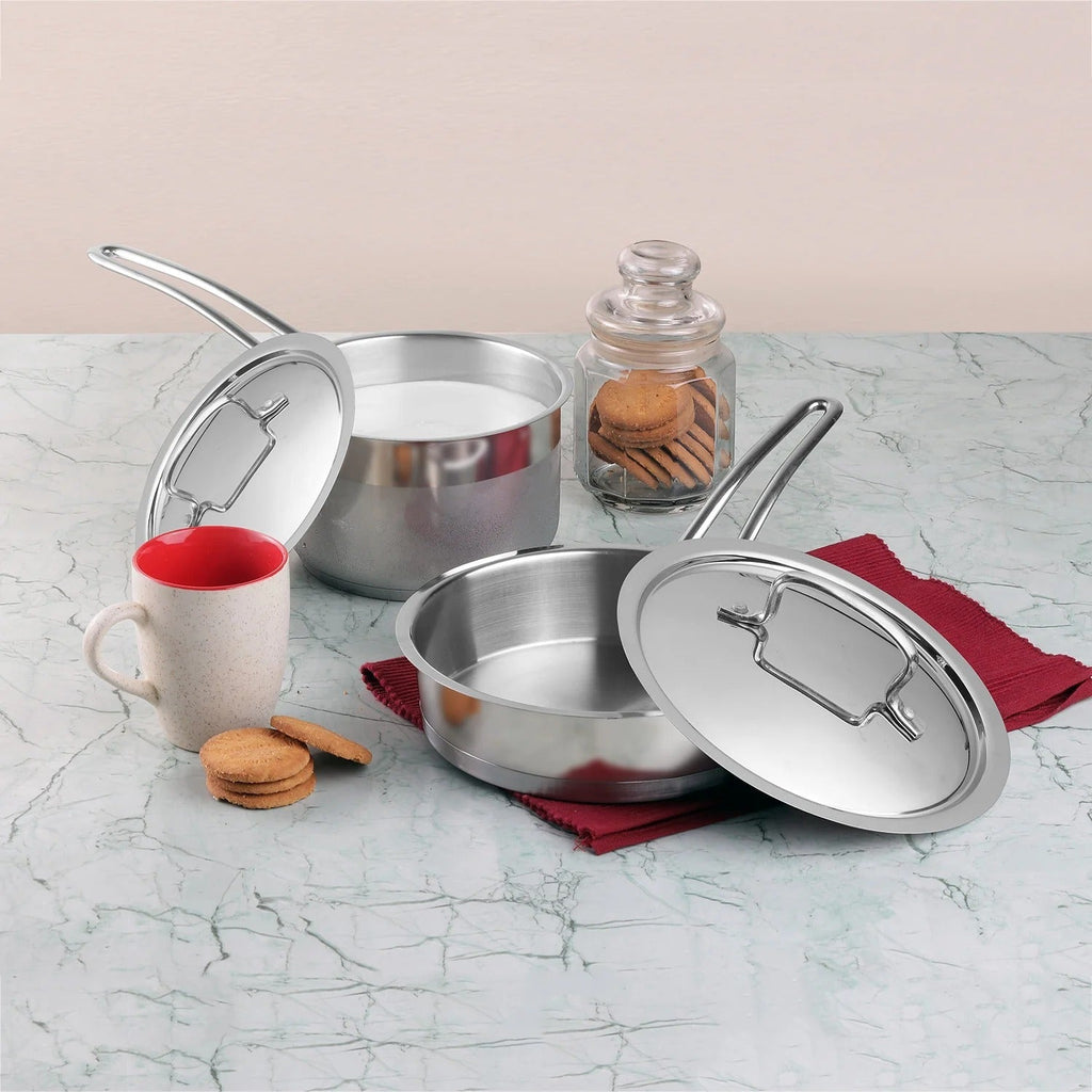 Vinod Stainless Steel Classique Deluxe Induction Friendly Cookware Set 2 Piece