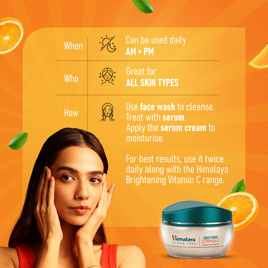 Himalaya Brightening Vitamin C Orange Face Serum Cream - 50 gms