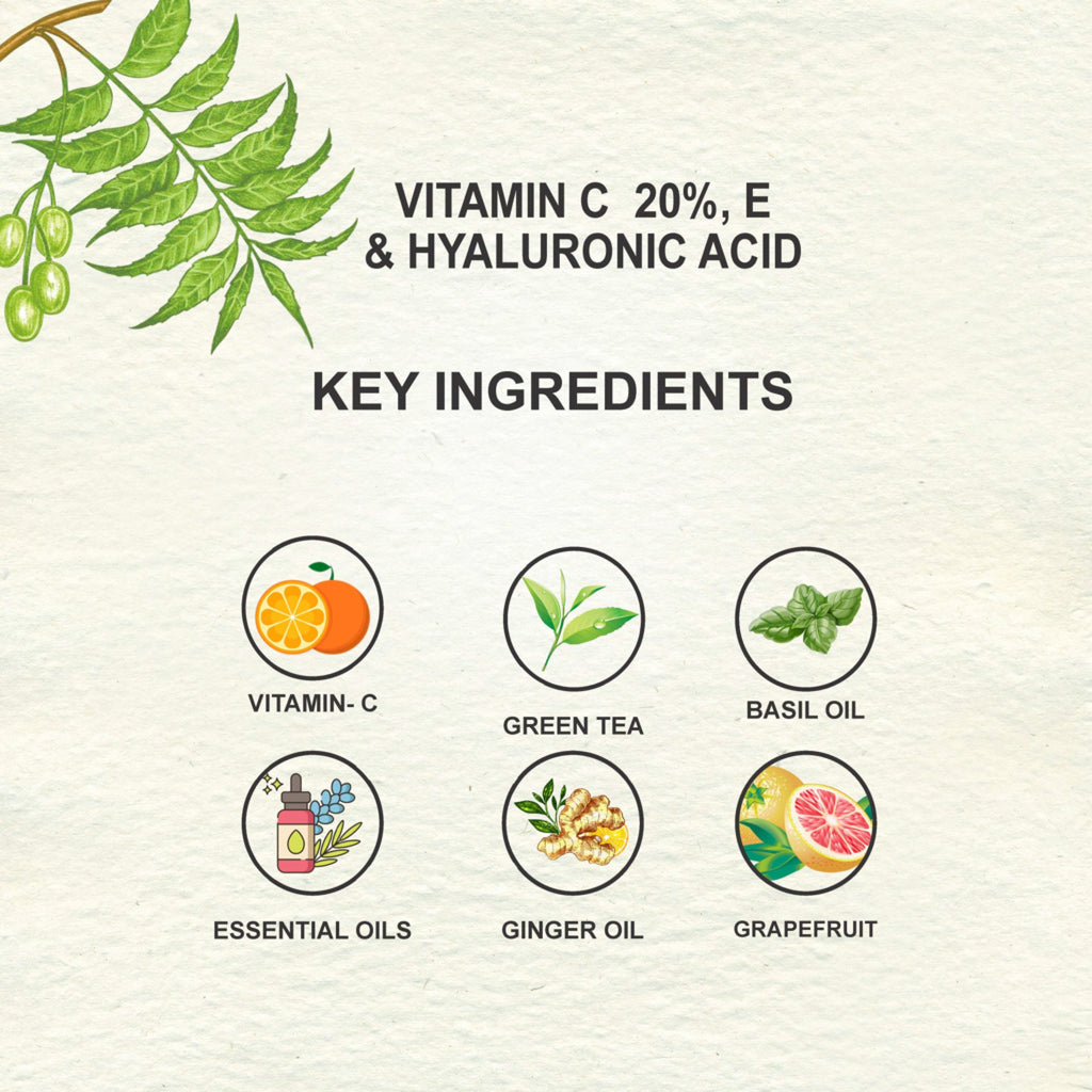 Love Earth Vitamin C 20%, E & Hyaluronic Acid – Face Serum - 30 ml