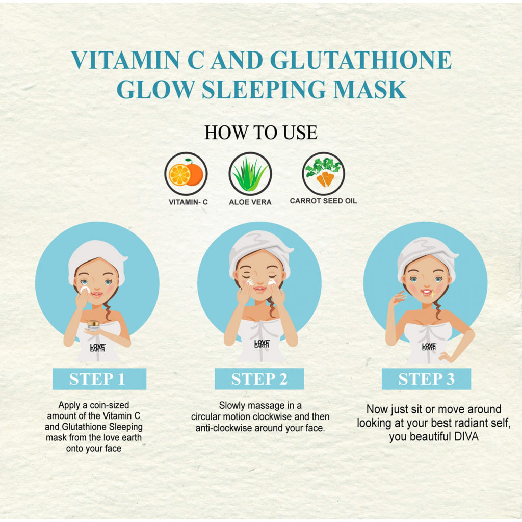 Love Earth Vitamin C & Glutathione Glow Sleeping Mask - 50 gms