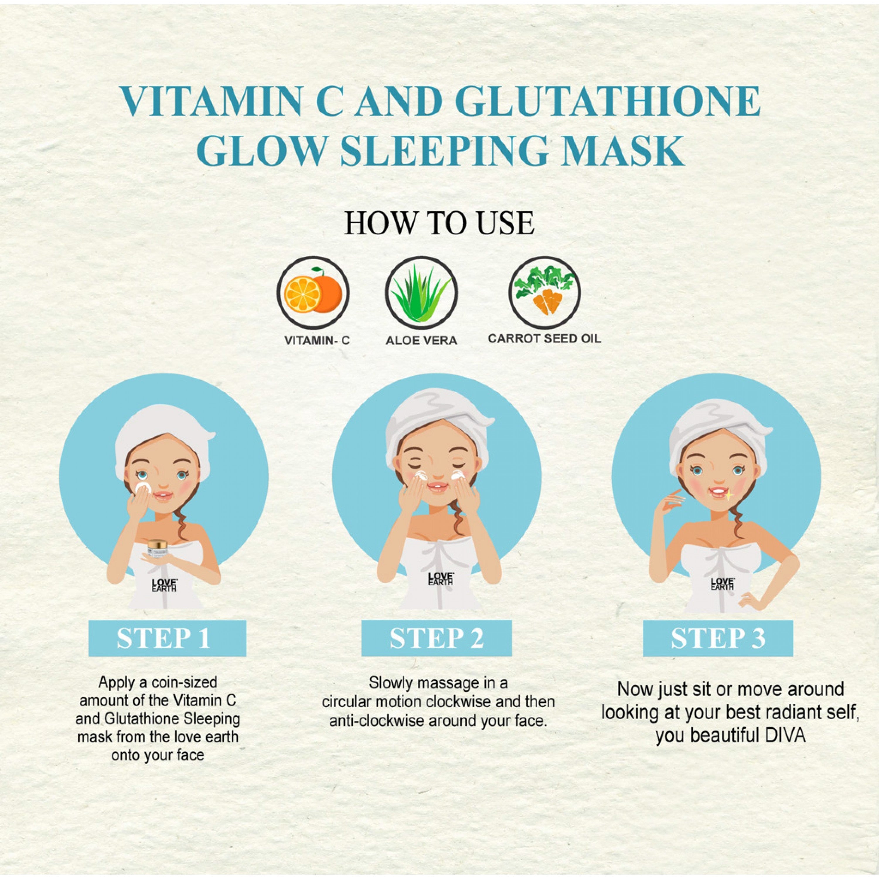 Love Earth Vitamin C & Glutathione Glow Sleeping Mask - 50 gms