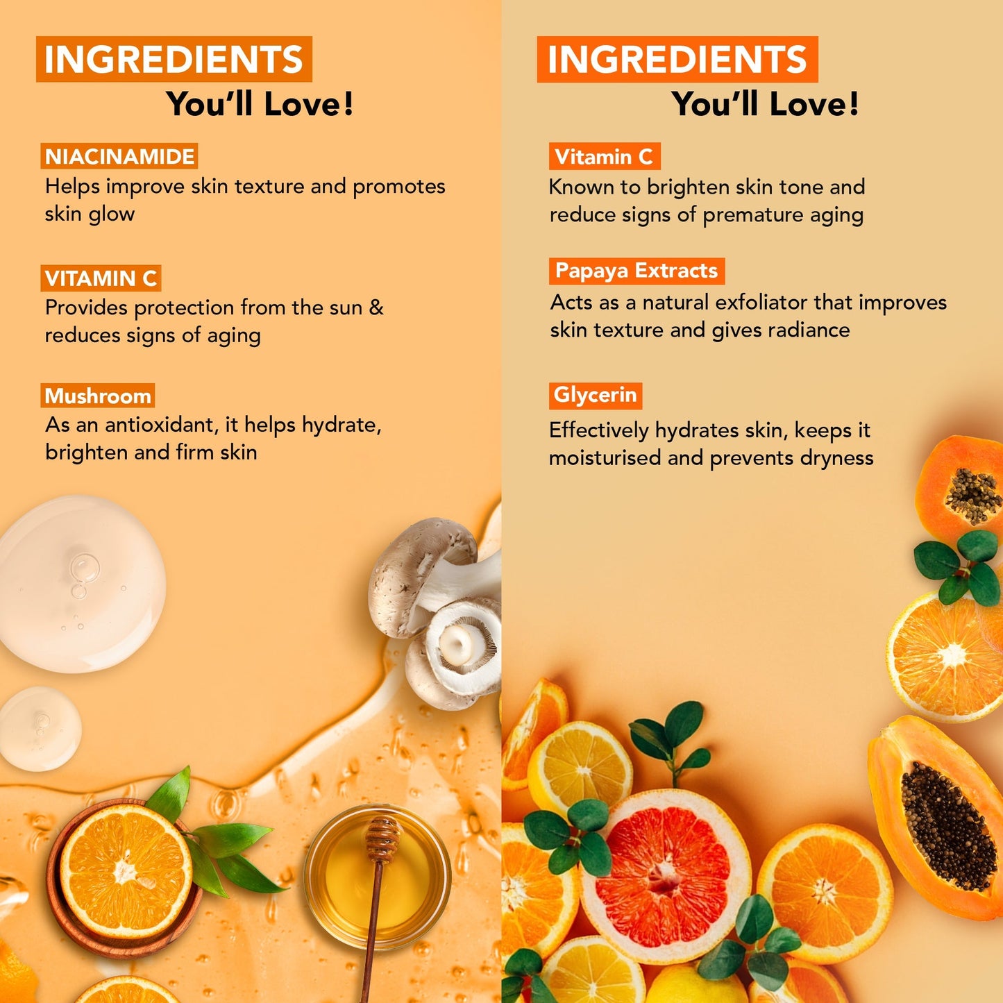 Botanic Hearth Vitamin C Serum & Vitamin C & Papaya Face Wash