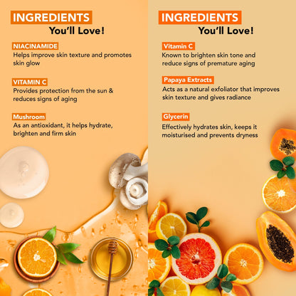 Botanic Hearth Vitamin C Serum & Vitamin C & Papaya Face Wash