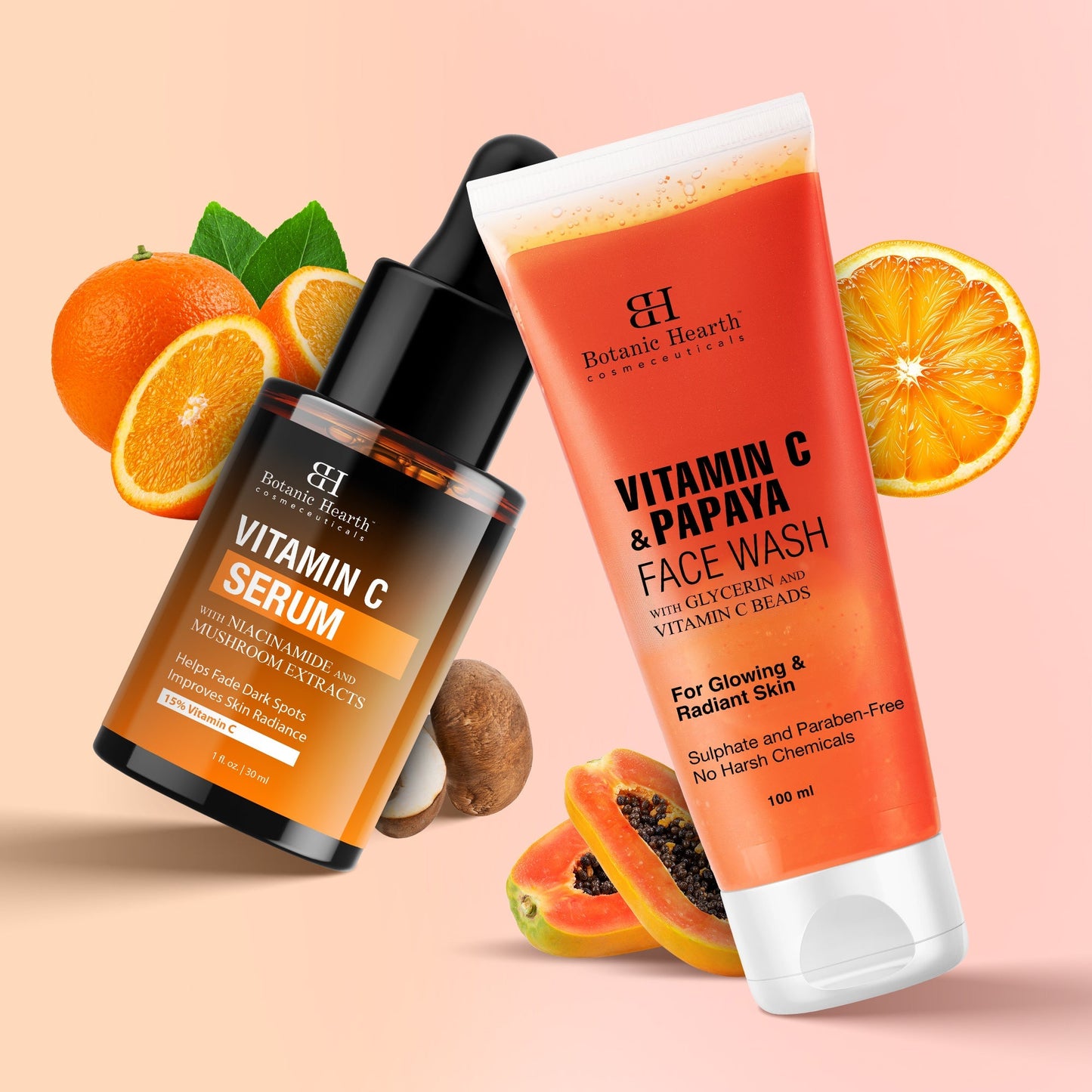 Botanic Hearth Vitamin C Serum & Vitamin C & Papaya Face Wash