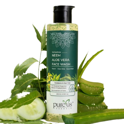 Pureus Herbals Somashree Neem Aloe Vera Face Wash