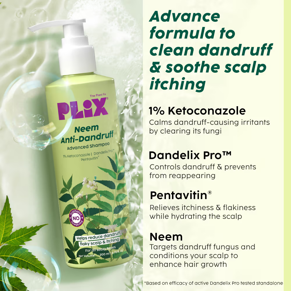 PLIX The Plant Fix Neem Anti-Dandruff Advanced Kit - Shampoo + Serum
