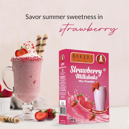 BAKERS Premium Milk Shake Mix - Vanilla, Rose, Pista & Strawberry