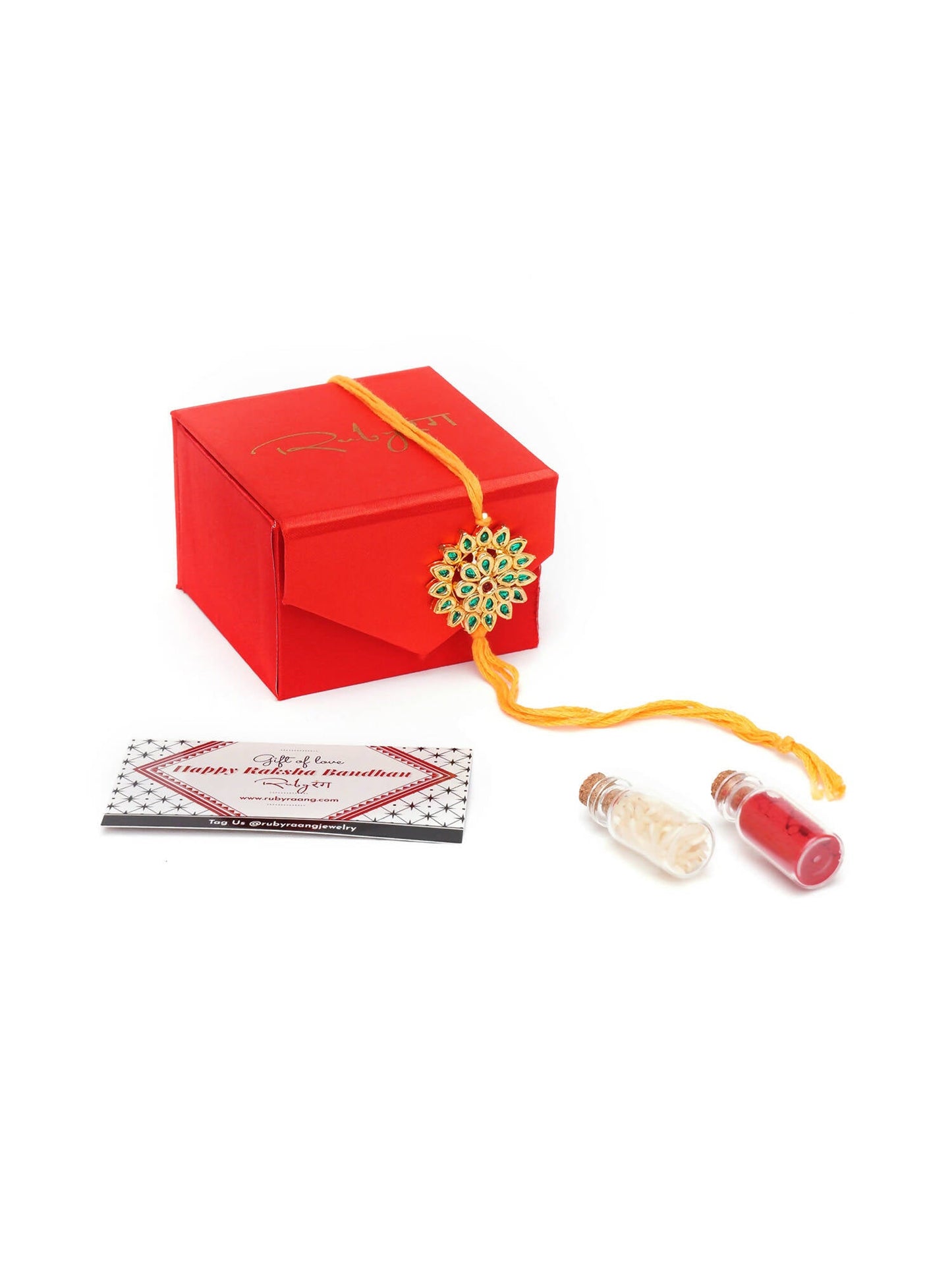 Designer kundan Rakhi - Ruby Raang