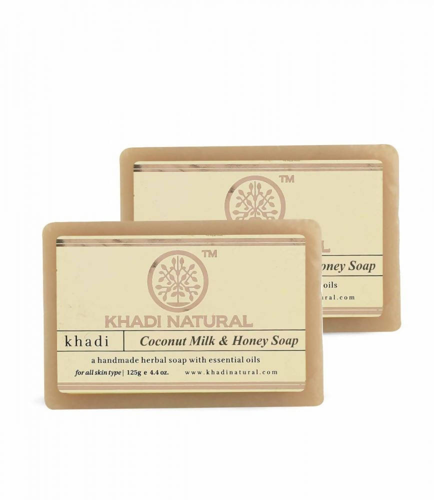 Khadi Natural Coconut Milk & Honey Soap - 125 gm - Pack of 2