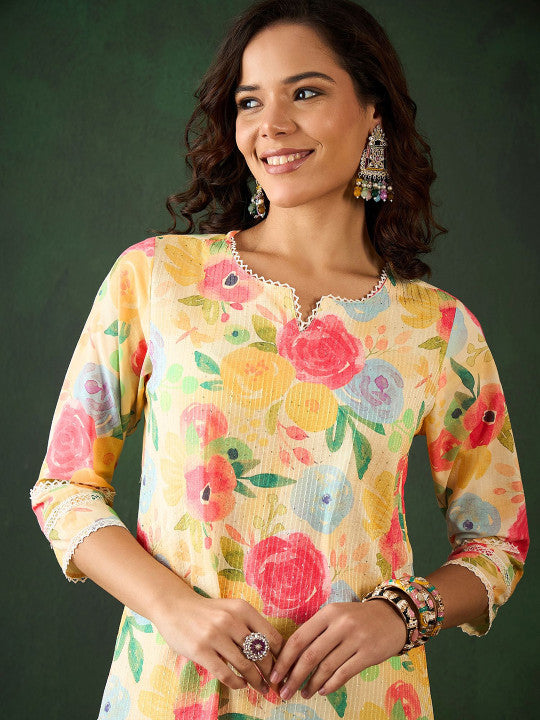 Sangria PRINTED FLORAL KURTA