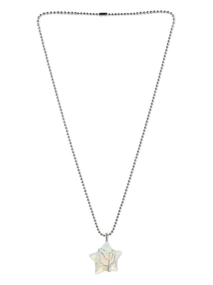 Women's Silver-Toned Blue Silver-Plated Handcrafted Chain - Ruby Raang