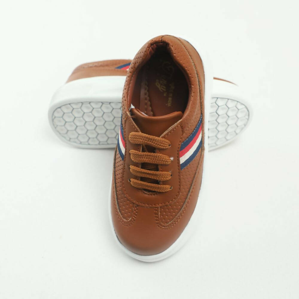 Tiny Bugs Boys Lace Up Casual Sheos - Tan