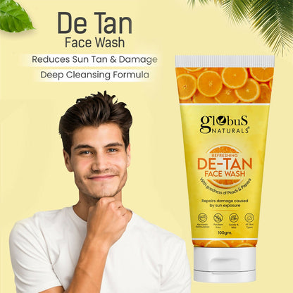 Globus Naturals De Tan Face Wash, Suitable For All Skin Types