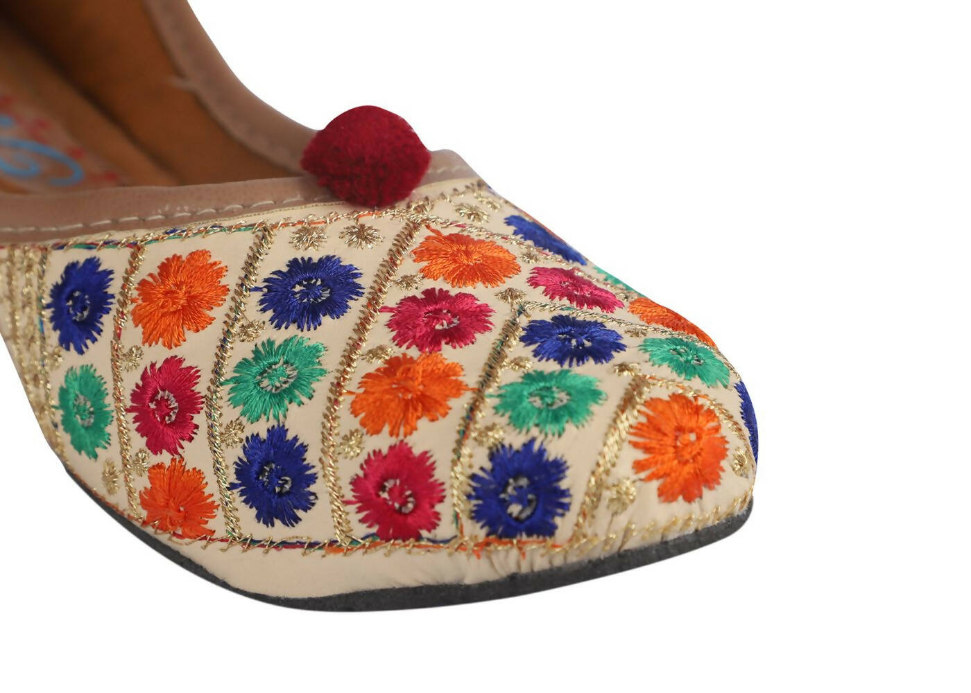 Tiny Bugs Girls Ethnic Floral Embroidered Juttis - Multi