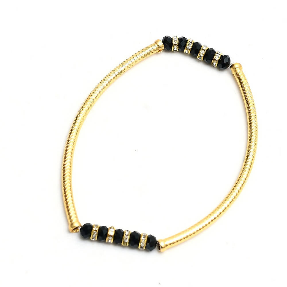 Mominos Fashion Kamal Johar Gold-Polished Beads Anklets