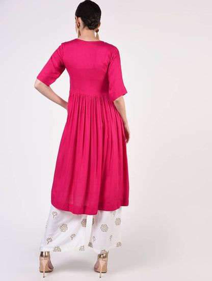 Cheera Pin-tuck Kurta Palazzo Set CH066K