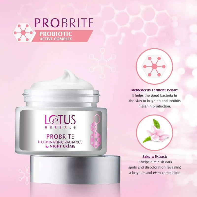 Lotus Herbals Probrite Illuminating Radiance Night Crème - 50 gms
