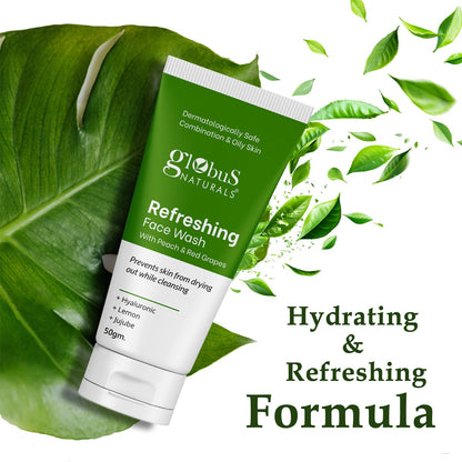 Globus Naturals Refreshing Face Wash with Peach & Red Grapes