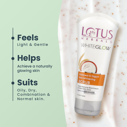 Lotus Herbals WhiteGlow Skin Brightening Oatmeal & Yogurt Gentle Exfoliator Scrub
