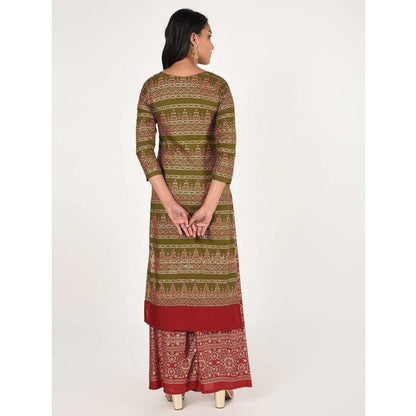 Cheera Women's Beautiful Gold Print Straight Kurta (CH068K)
