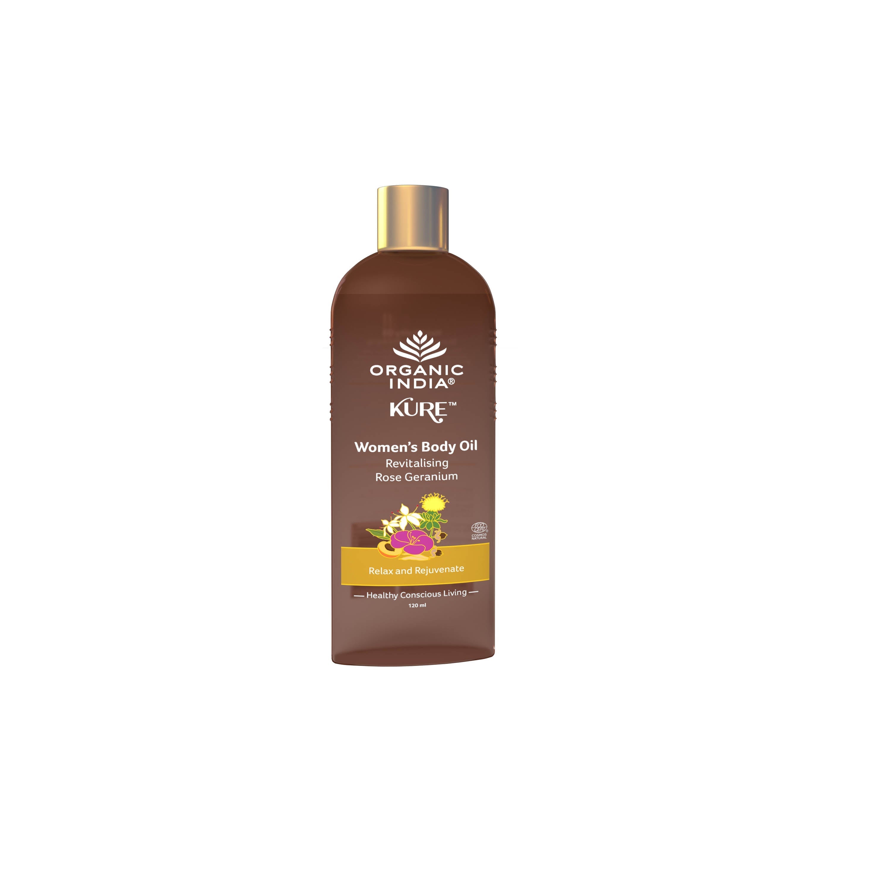 Organic India Women's Body Oil Rose Geranium - 120 ml