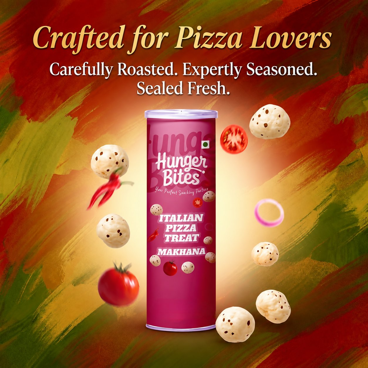 Hunger Bites Italian Pizza Treat Makhana