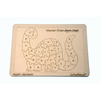 Kraftsman English Alphabets Wooden Jigsaw Puzzles Dinosaur Shape Puzzle | Color Kit Included