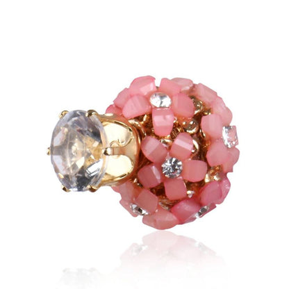 Trendoo Jewelry Gold-Polished Stylish Fancy Party Wear Pink Studs