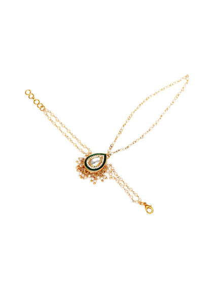 Kundan Hand Harness (gold) - Ruby Raang