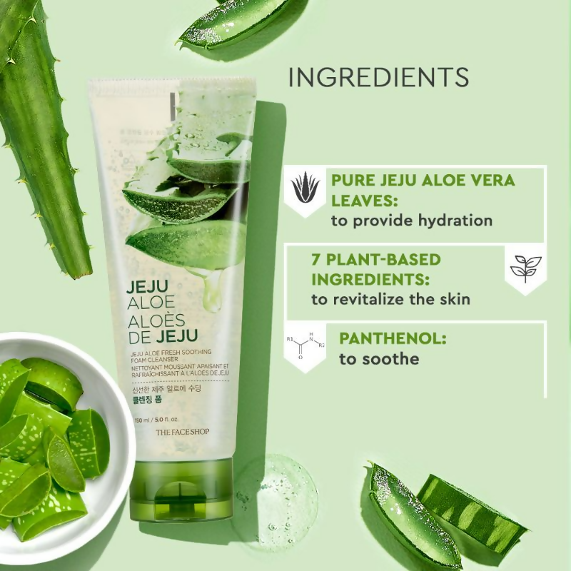 The Face Shop Jeju Aloe Fresh Soothing Foam Cleanser