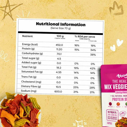 Troovy Healthy Masala Vegetable Chips Tasty & High Protein Snacks