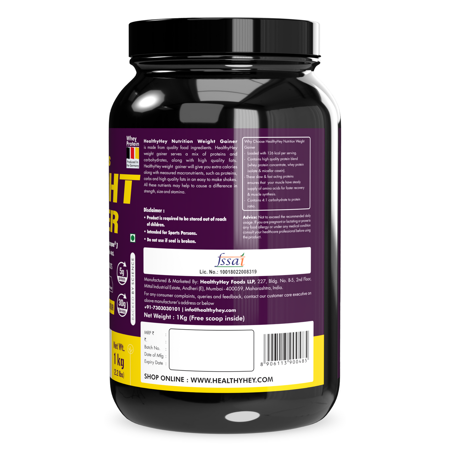 Healthyhey Weight Support with Protein Mix  - 1 Kg
