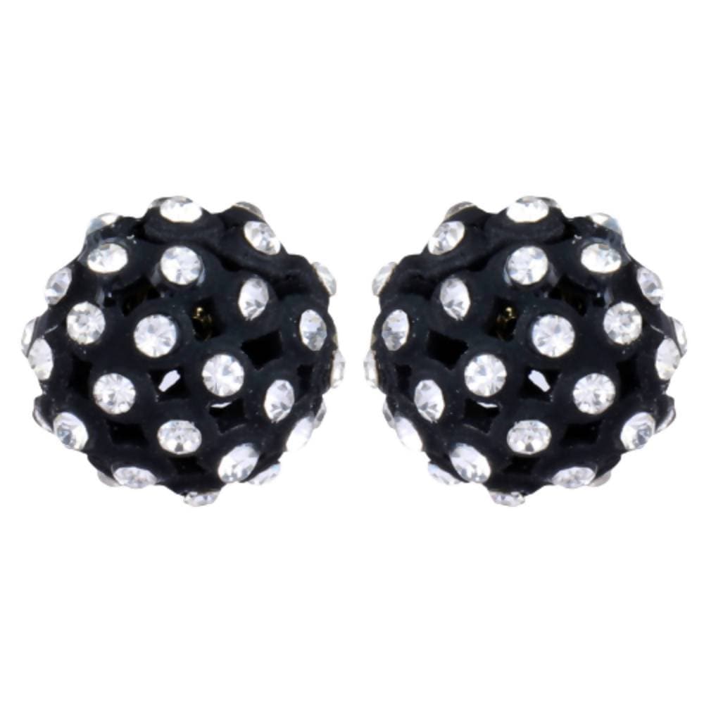 Trendoo Jewelry Gold-Polished Stylish Fancy Black Studs