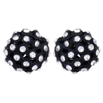 Trendoo Jewelry Gold-Polished Stylish Fancy Black Studs
