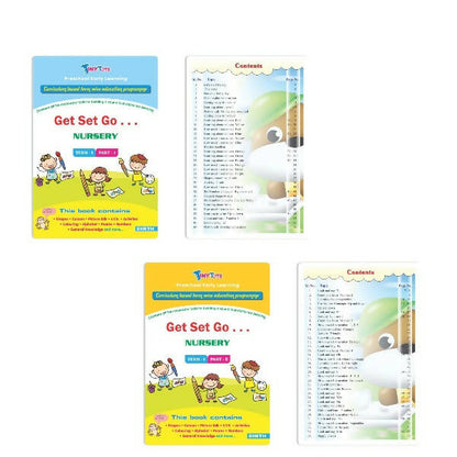 Tiny Tots Get Set Go Preschool Learning Nursery Books Set of 4| Term wise Education Books| Ages 3-4 Years