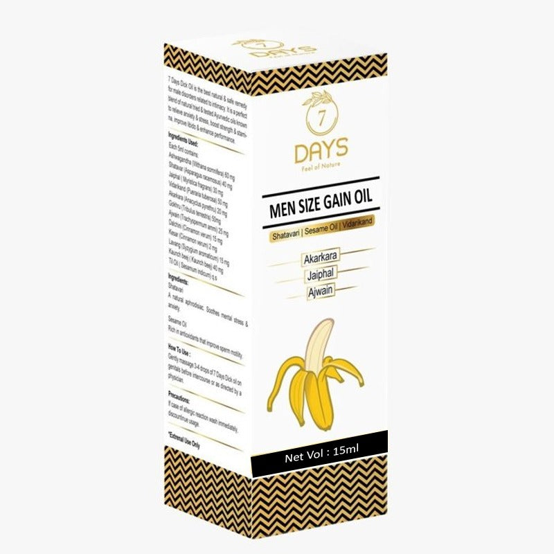 7Days Organic Men Size Gain Oil Massage Oil - 15 ml