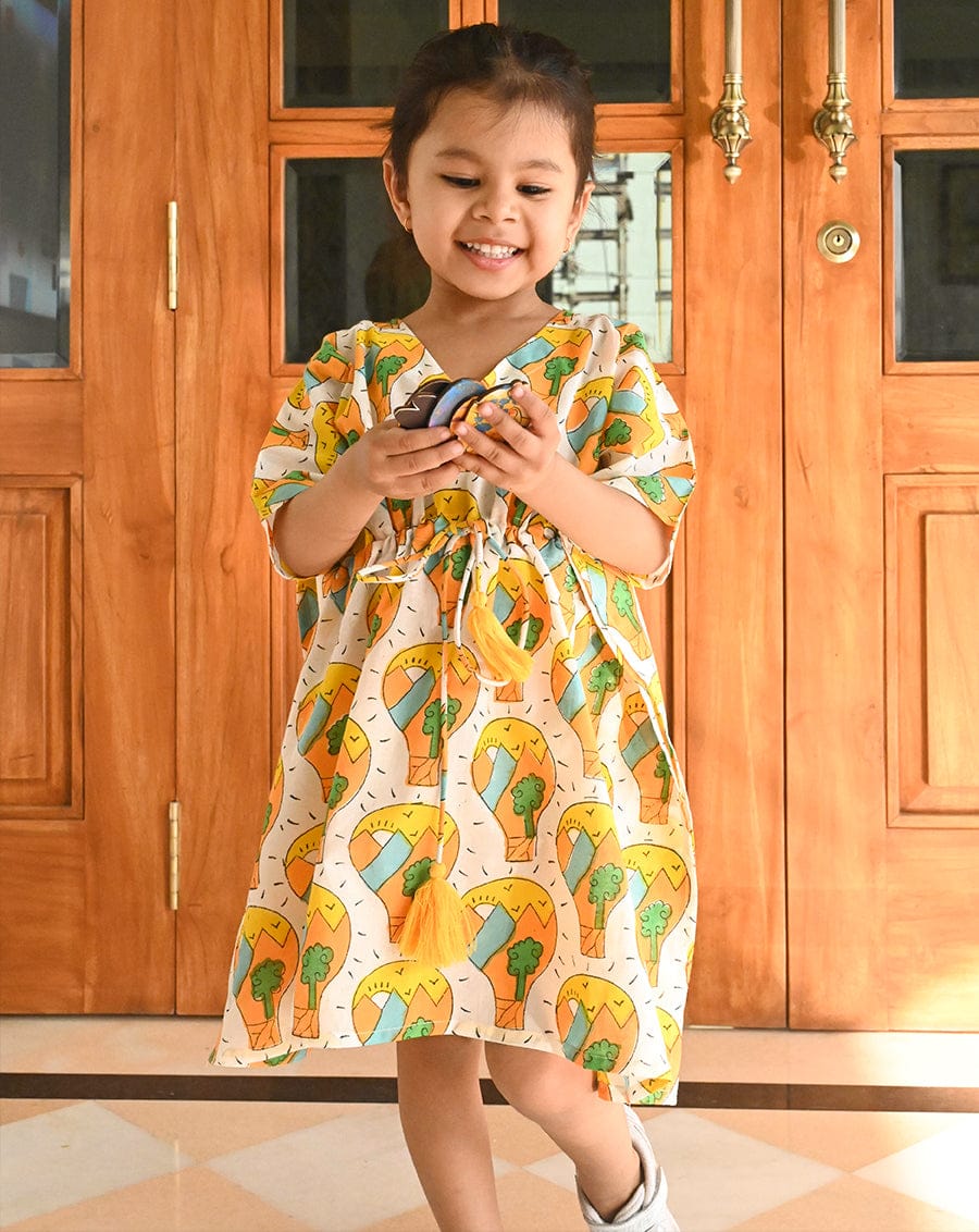 Cute Toddler Baby Girls Beachwear Cover Ups Balls Tassel Loose Swim Cover-ups Dress