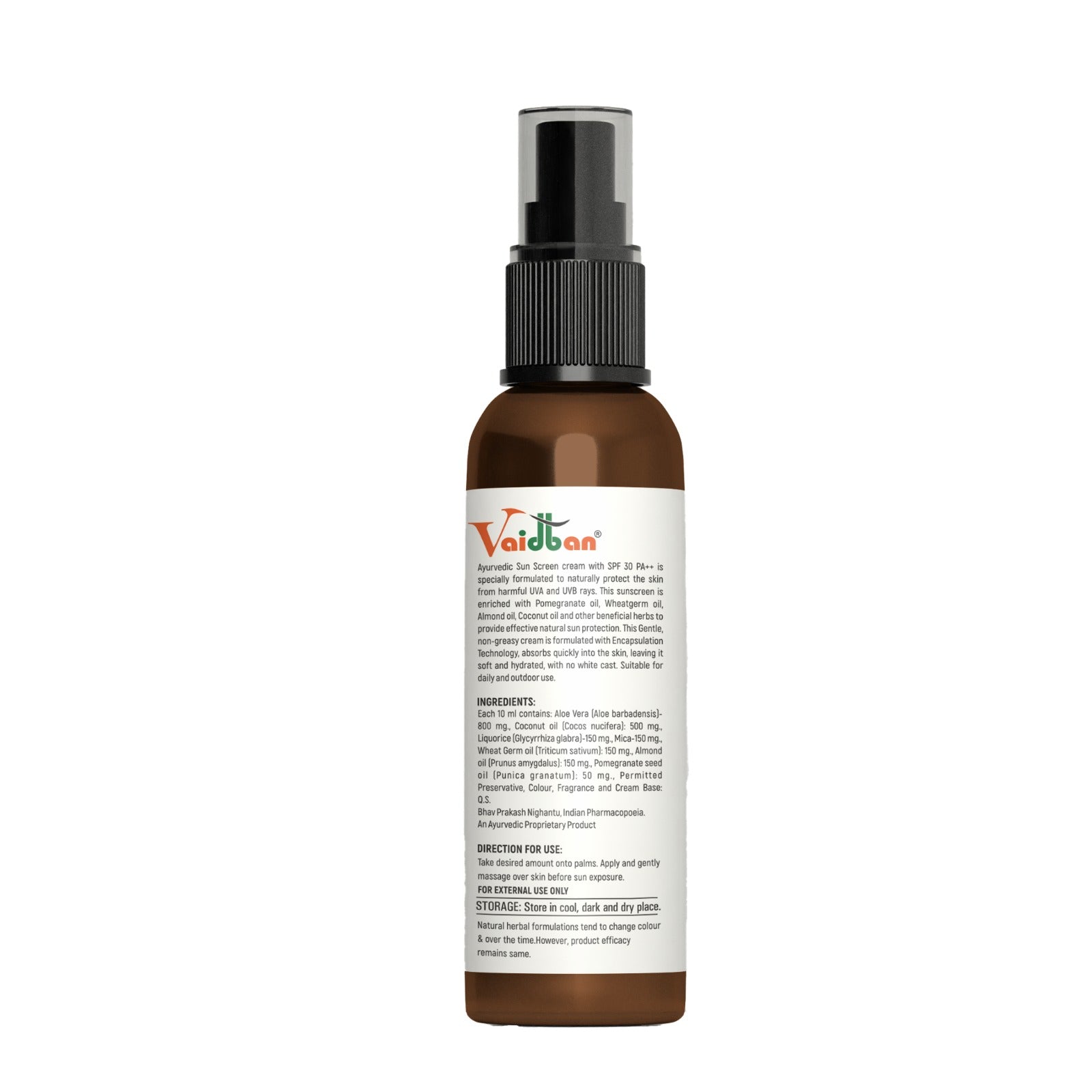 Vaidban SS Cream Sunscreen SPF 30 PA++ - 120 ml