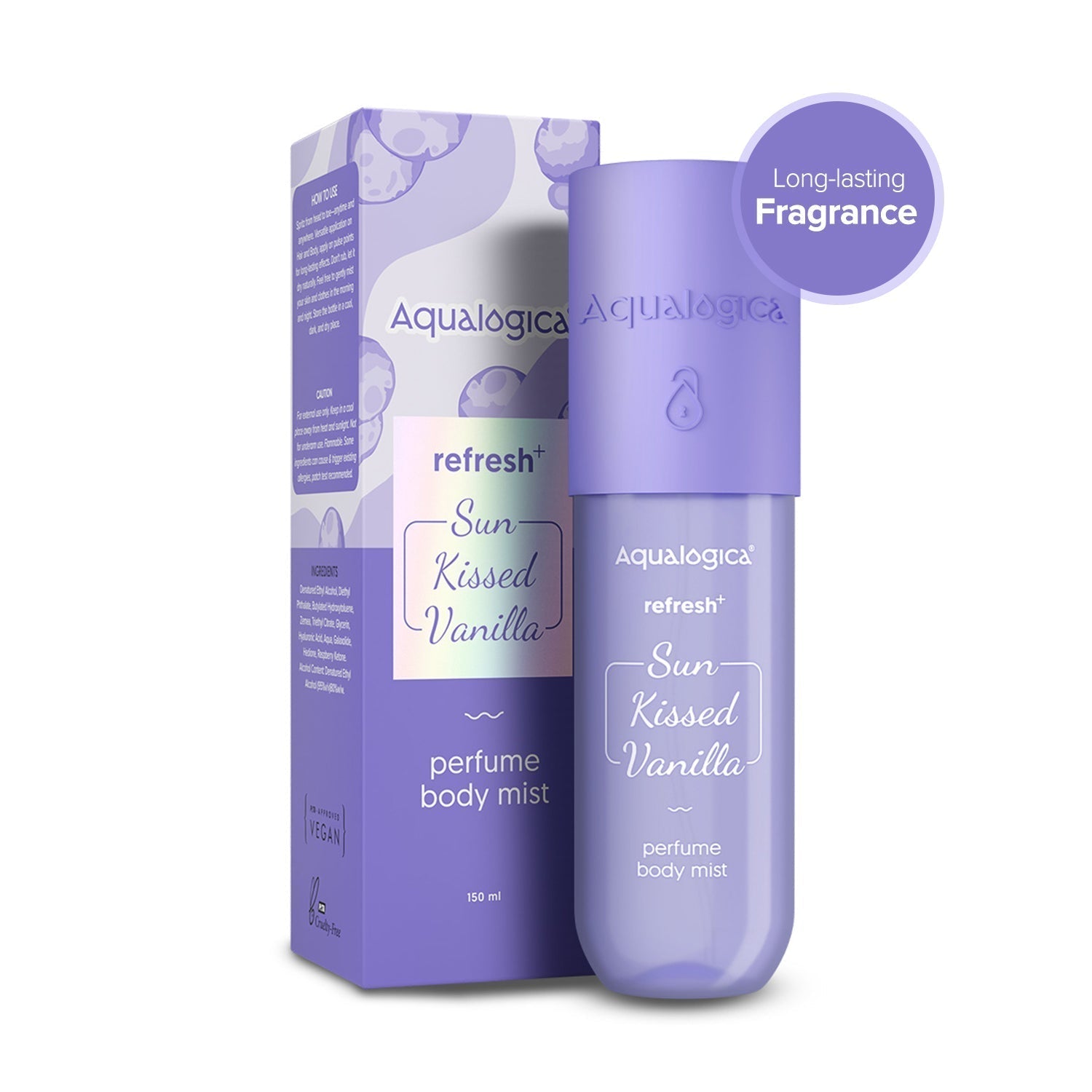 Aqualogica Refresh+ Sun Kissed Vanilla Perfume Body Mist - 150 ml