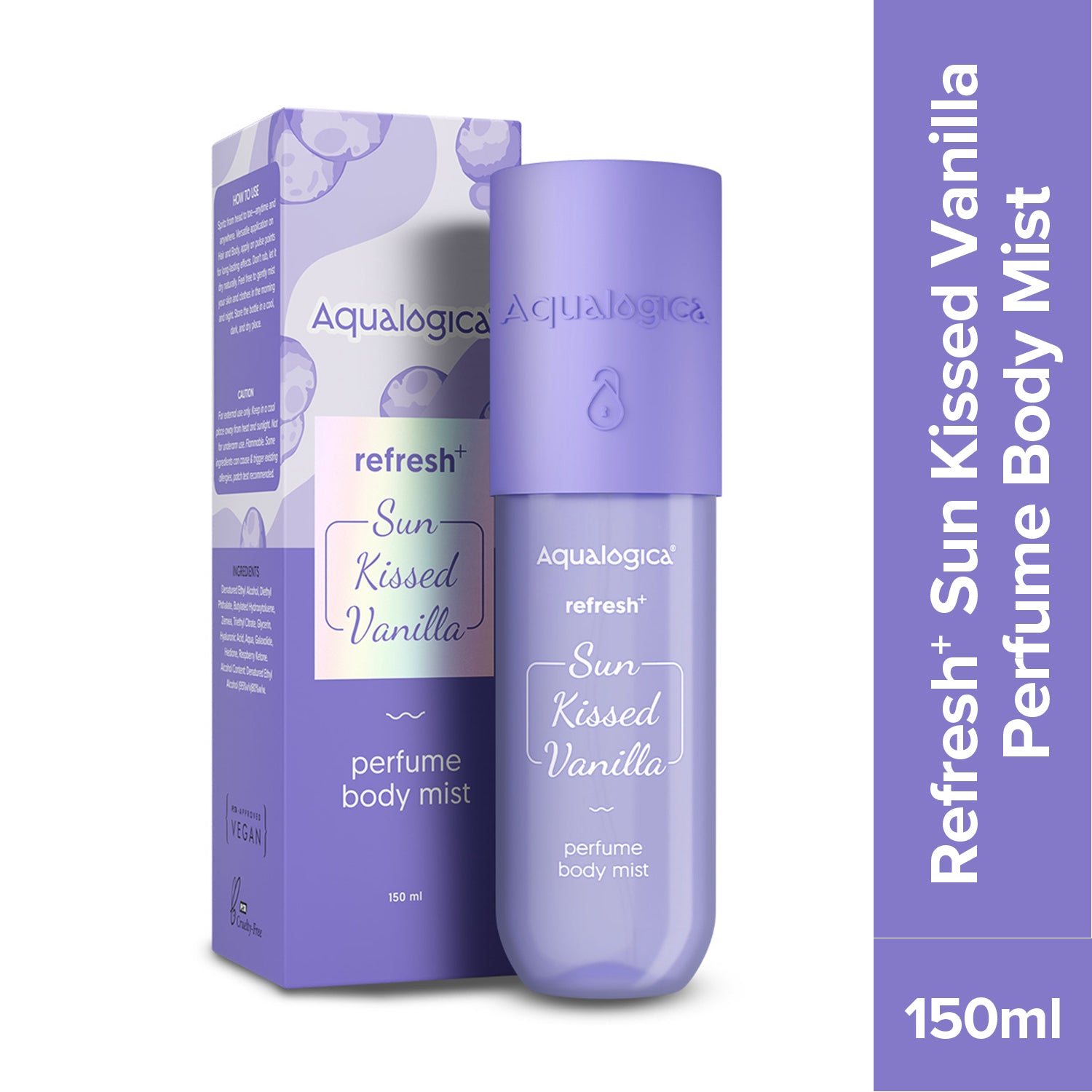 Aqualogica Refresh+ Sun Kissed Vanilla Perfume Body Mist - 150 ml