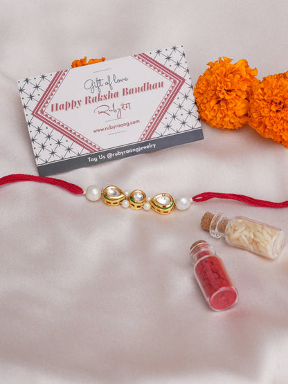 Designer kundan Rakhi - Ruby Raang