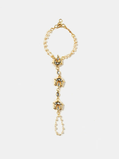 Ruby Raang Moon Pearl Hand Chain
