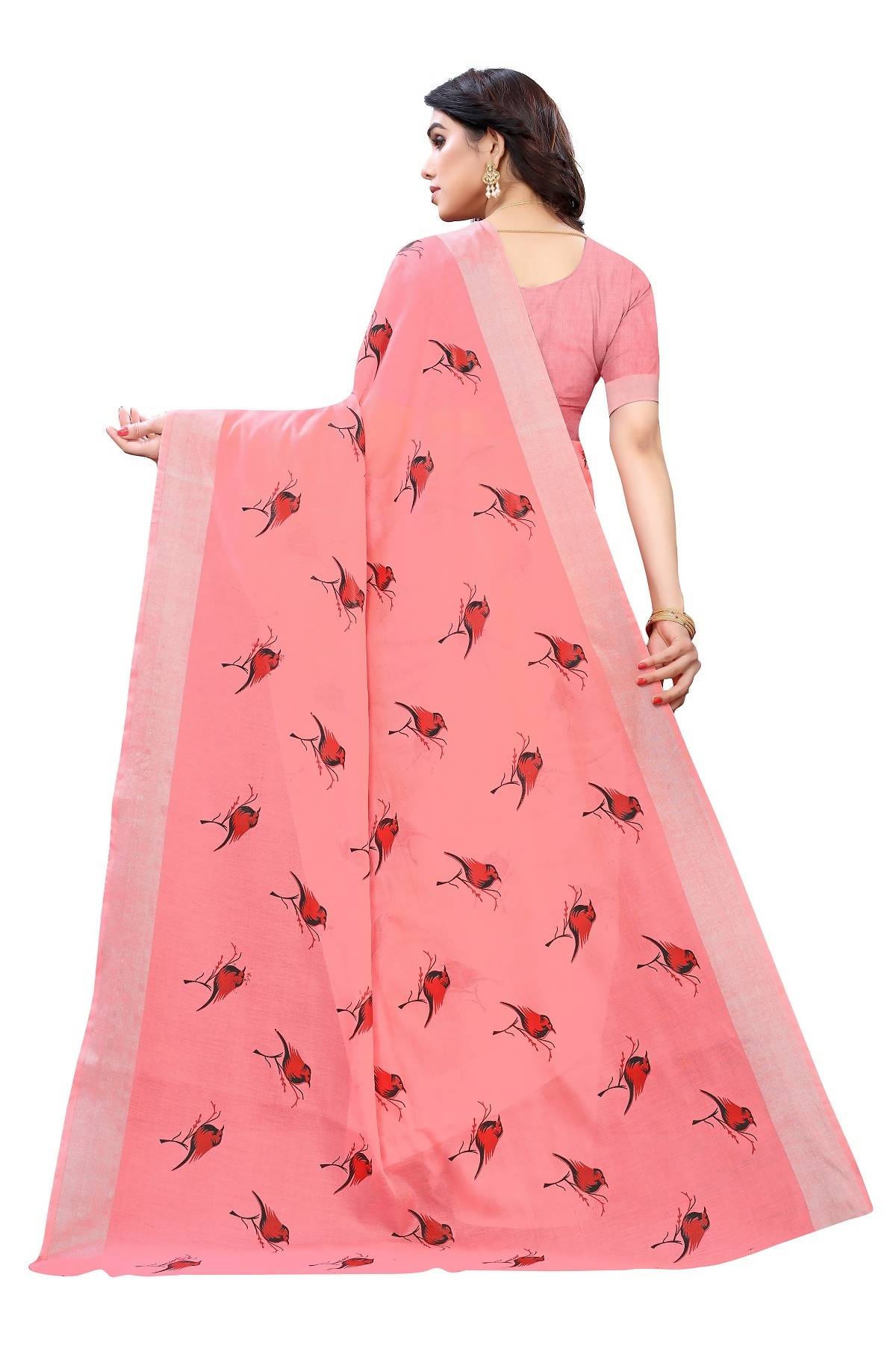 Vamika Peach Chanderi Designer Saree (SERIN PEACH)