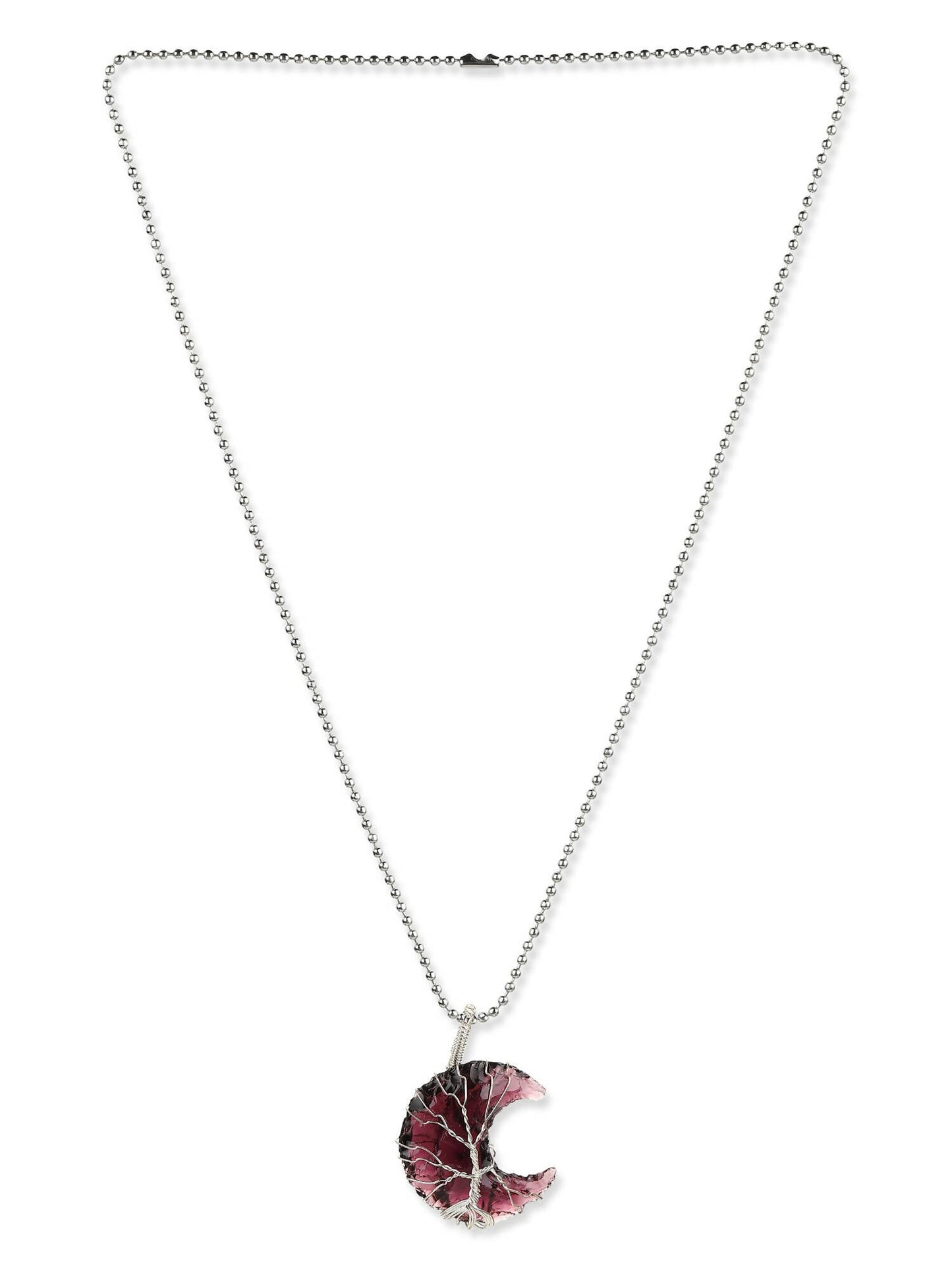 Women's Silver-Toned Purple Silver-Plated Handcrafted Chain - Ruby Raang