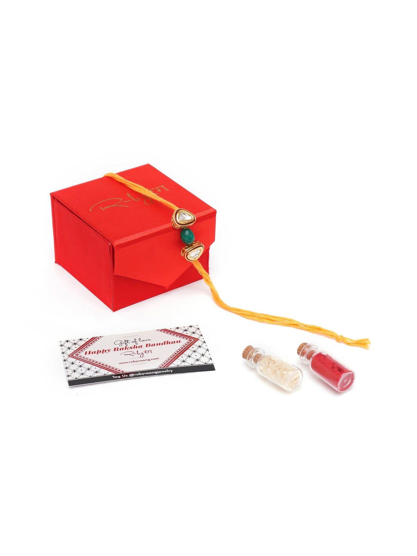 Designer kundan Rakhi - Ruby Raang